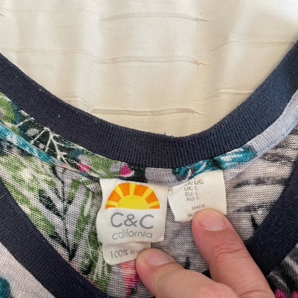 C&C California 100% Linen Tank Top- Size L - Picture 3 of 6